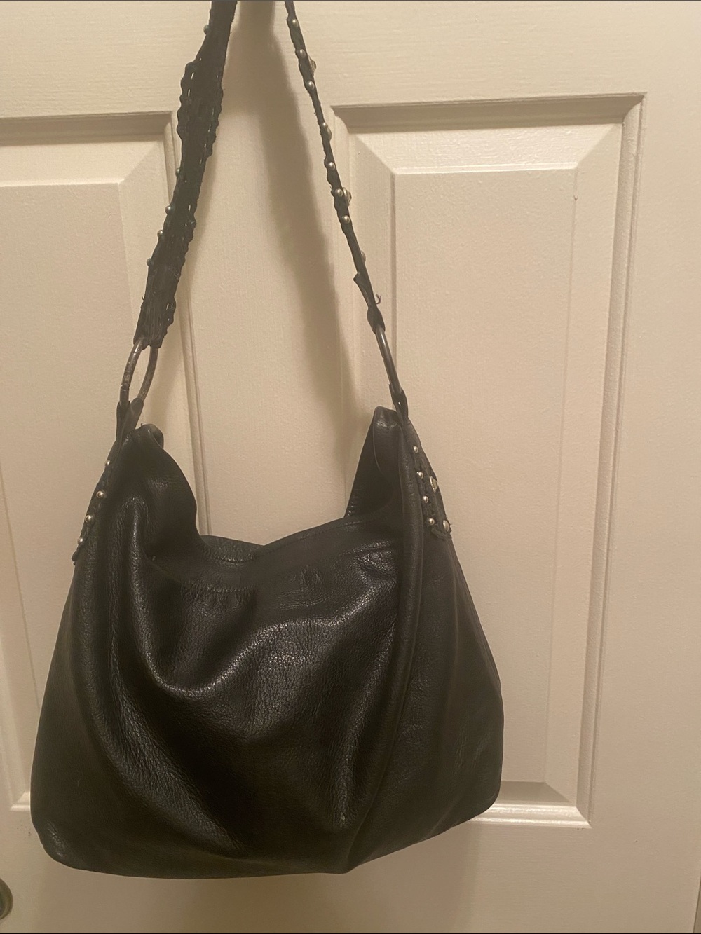 Leatherock Black Stud-Detail Shoulder Bag